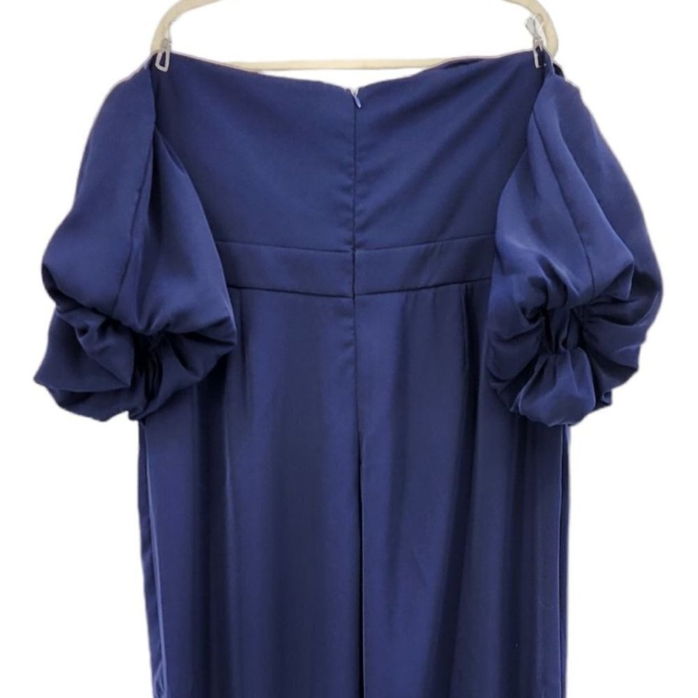 Nwt Yaura Navy Blue Sweetheart Neck Puff Sleeve Jumpsuit Womens 16 — image 5 of 8